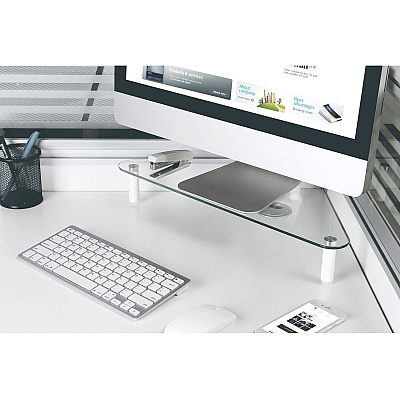 Kantek Glass Top Corner Monitor Riser (KTKMS390)