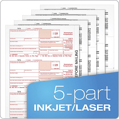TOPS 5-part 1099-NEC Tax Forms (TOP22993NEC)