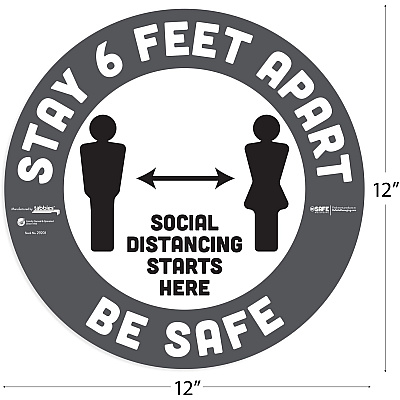 Tabbies BeSafe STAY 6 FEET APART Floor Decals (TAB29201)