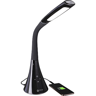 OttLite Swerve LED Desk Lamp with 3 Color Modes and USB (CSN34KCW)