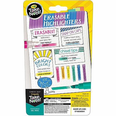 Crayola Take Note Erasable Highlighters (CYO586504)