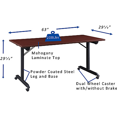 Lorell Mobile Folding Training Table (LLR60740)
