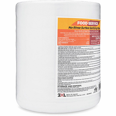 2XL No Rinse Foodservice Sanitizing Wipes (TXL446)