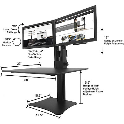 Victor DC350 Dual Monitor Sit-Stand Desk Converter (VCTDC350A)