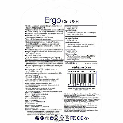 Verbatim 16GB Ergo USB Flash Drive - Black (VER70875)