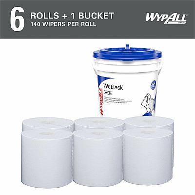 Wypall PowerClean WetTask Wipers for Disinfectants, Sanitizers & Solvents (KCC06211)