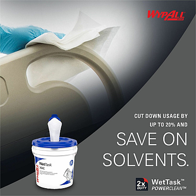 Wypall PowerClean WetTask Wipers for Disinfectants, Sanitizers & Solvents (KCC06211)
