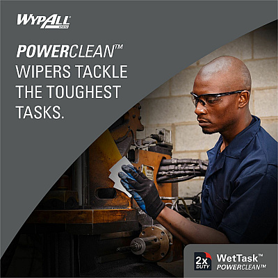 Wypall PowerClean WetTask Wipers for Disinfectants, Sanitizers & Solvents (KCC06211)