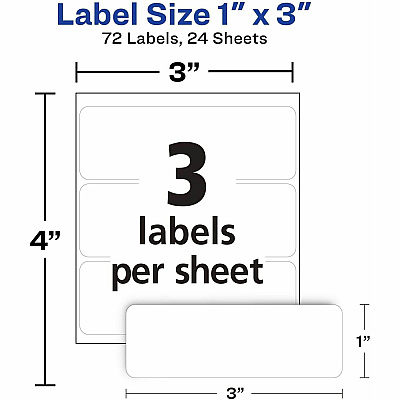 Avery Removable Multi-Use ID Labels on Small Sheets - Handwrite Only (06728)