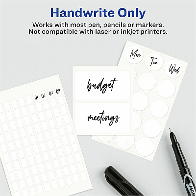 Avery Removable Multi-Use ID Labels on Small Sheets - Handwrite Only (06728)