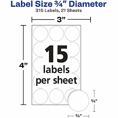 Avery Removable Multi-Use ID Labels on Small Sheets - Handwrite Only (06738)