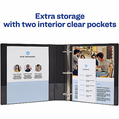 Avery Durable View 3 Ring Binder, 1.5" Slant Rings, 1 Blue Binder (17834)