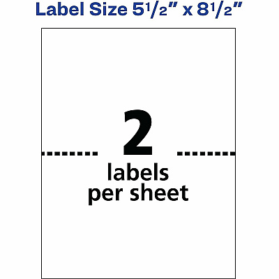 Avery Internet Shipping Labels, 5-1/2" x 8-1/2" , 20 Labels (18126)