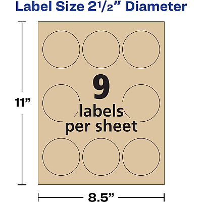 Avery Print-To-The-Edge Kraft Brown Labels (22818)