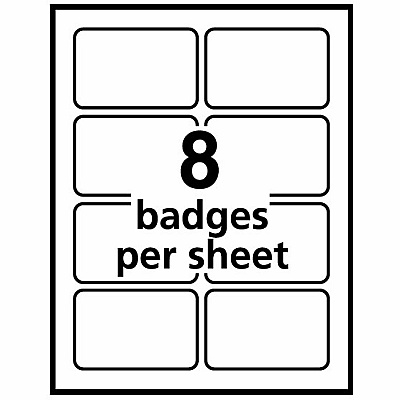Avery Flexible Name Badges, 2-1/3" x 3-3/8" , Matte, 80ct (25395)