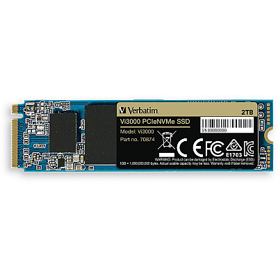Verbatim Vi3000 2 TB Solid State Drive - M.2 2280 Internal - PCI Express NVMe (PCI Express NVMe 3.0 x4) (VER70874)