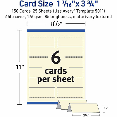 Avery Ivory Matte 2-sided Place Cards (05012)