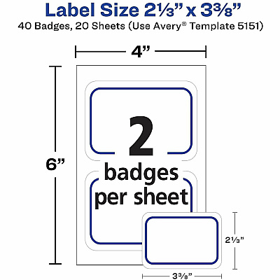 Avery Flexible Name Badge Labels (05151)