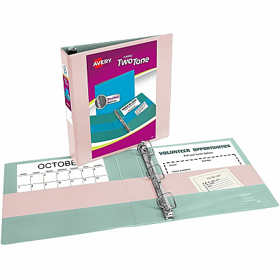Avery Two-Tone Binder, 2 Inch Slant Rings, Color Will Vary (17236)