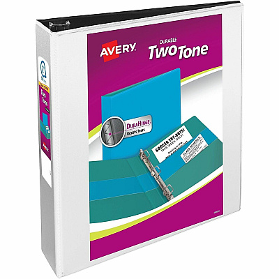 Avery Two-Tone Binder, 2 Inch Slant Rings, Color Will Vary (17236)