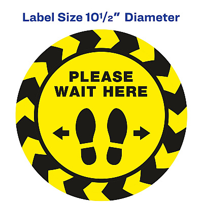 Avery PLEASE WAIT HERE Distancing Floor Decals (AVE83020)