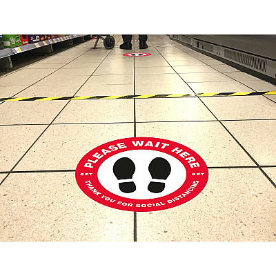 Avery Social Distance PLEASE WAIT HERE Floor Decal (AVE83090)