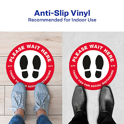 Avery Social Distance PLEASE WAIT HERE Floor Decal (AVE83090)