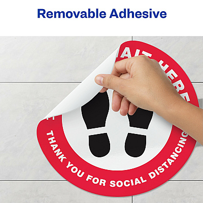Avery Social Distance PLEASE WAIT HERE Floor Decal (AVE83090)