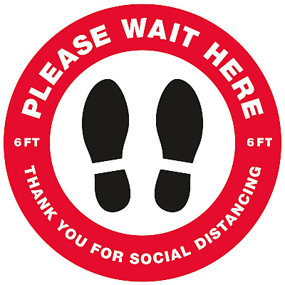 Avery Social Distance PLEASE WAIT HERE Floor Decal (AVE83090)