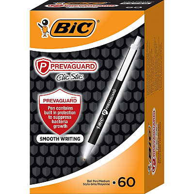 BIC PrevaGuard Clic Stic Antimicrobial Pens (BICCSAP60ECBK)