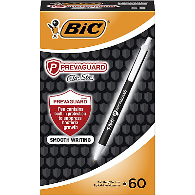 BIC PrevaGuard Clic Stic Antimicrobial Pens (BICCSAP60ECBK)