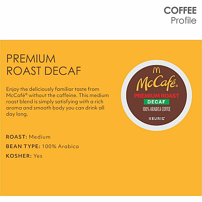 McCafe K-Cup Decaf Premium Roast Coffee (GMT8044)