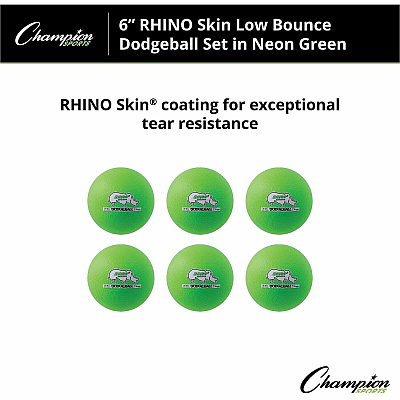 Champion Sports Rhino Skin Low Bounce Dodgeball Set (RXD6NGSET)
