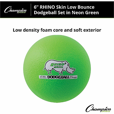 Champion Sports Rhino Skin Low Bounce Dodgeball Set (RXD6NGSET)
