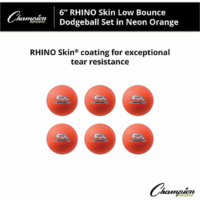 Champion Sports Rhino Skin Low Bounce Dodgeball Set (RXD6NOSET)