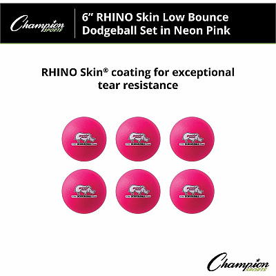 Champion Sports Rhino Skin Low Bounce Dodgeball Set (RXD6NPSET)