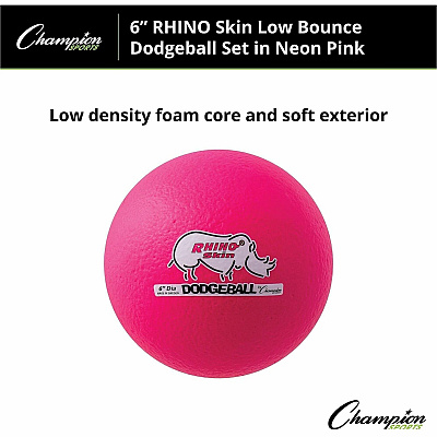 Champion Sports Rhino Skin Low Bounce Dodgeball Set (RXD6NPSET)