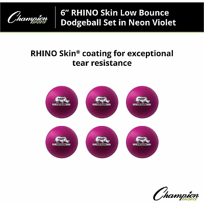 Champion Sports Rhino Skin Low Bounce Dodgeball Set (RXD6NVSET)