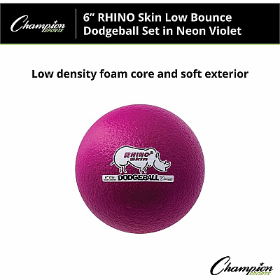 Champion Sports Rhino Skin Low Bounce Dodgeball Set (RXD6NVSET)