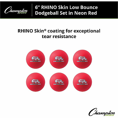 Champion Sports Rhino Skin Low Bounce Dodgeball Set (RXD6NRDSET)