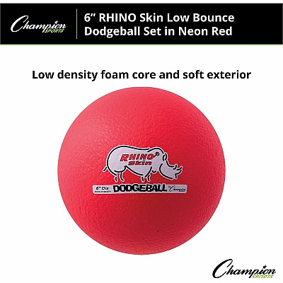 Champion Sports Rhino Skin Low Bounce Dodgeball Set (RXD6NRDSET)