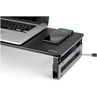 StarTech Monitor Riser Stand - Wireless Qi Charge (MONSTADQI)