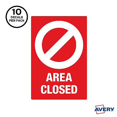 Avery Surface Safe AREA CLOSED Table/Chair Decals (AVE83071)