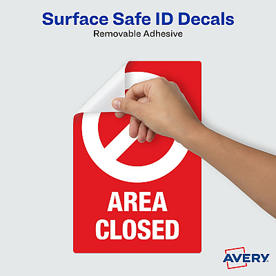Avery Surface Safe AREA CLOSED Table/Chair Decals (AVE83071)