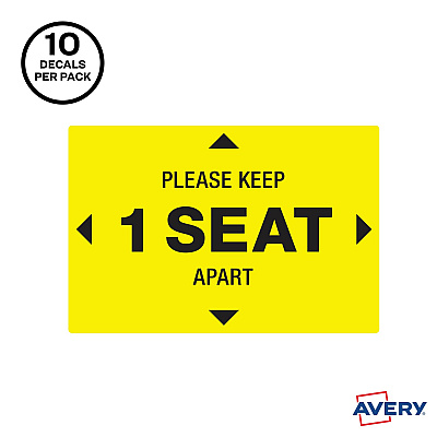 Avery Surface Safe PLEASE KEEP 1 SEAT APART Decals (AVE83073)