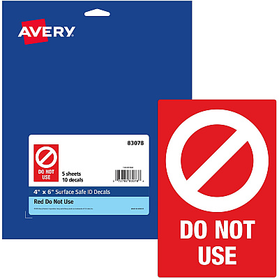 Avery Surface Safe DO NOT USE Table & Chair Decals (AVE83078)