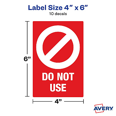 Avery Surface Safe DO NOT USE Table & Chair Decals (AVE83078)