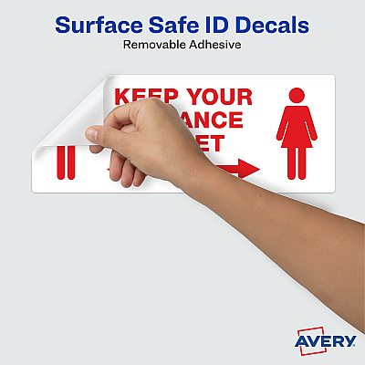 Avery Surface Safe KEEP YOUR DISTANCE Decals (AVE83079)