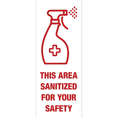Avery Surface Safe THIS AREA SANITIZED Decals (AVE83080)