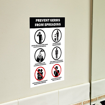 Avery Surface Safe PREVENT GERMS Wall Decals (AVE83174)